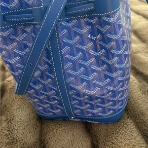 Goyard Blue and White Tote Bag